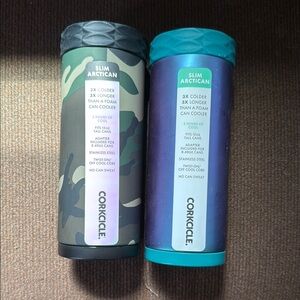 Corkcicle Slim Arctican Can Coolers - Camo and Blue